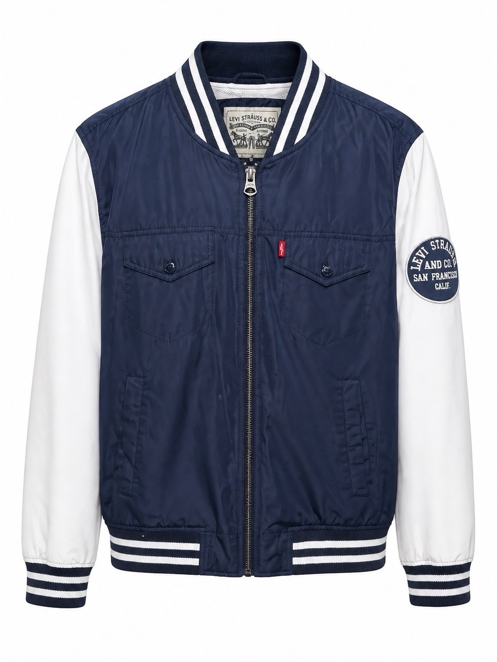 Levi's Men’s Navy and White Bomber Jacket
